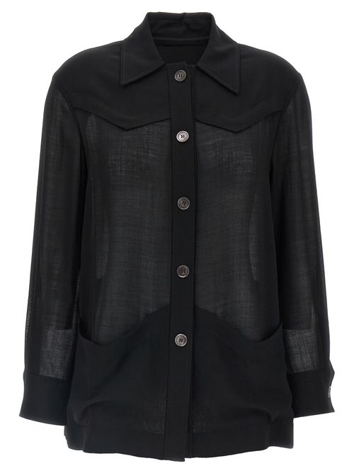 Virgin Wool Overshirt Jacket — Black