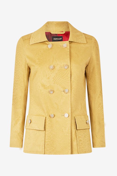 Double-breasted Jacket With Python Pattern