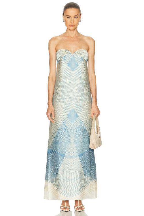 Alexis Dianne Dress in Azure - Blue,Ivory. L also in M