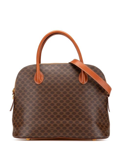 Céline Pre-Owned 1996 Macadam Coated Canvas Dome satchel - Brown