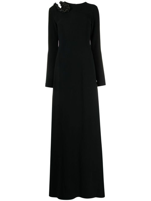 Crystal-embellished cut-out maxi dress - Black