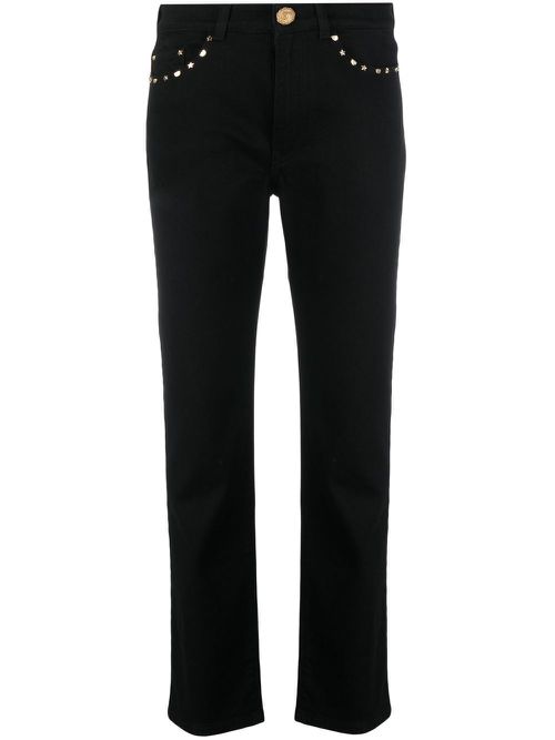 Studded straight-leg jeans - Black