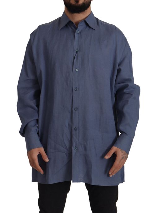 100% Linen Shirt — Navy