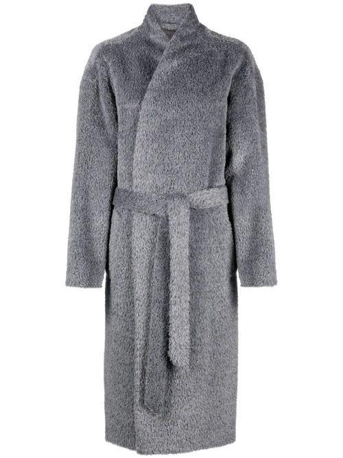 Faux-fur alpaca-blend coat - Grey