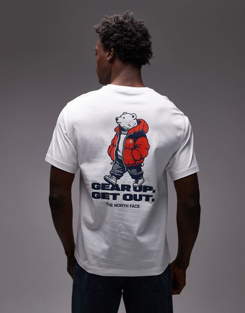 Street Bear backprint oversized t-shirt in white