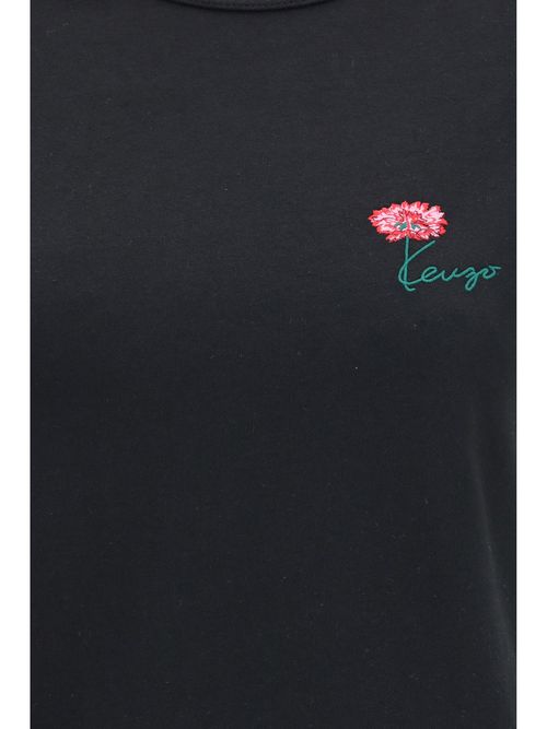 Embroidered Tulip T-Shirt — Black