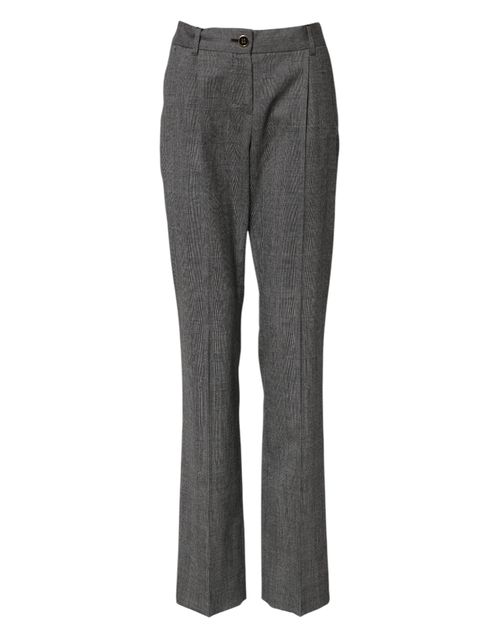 Checkered Virgin Wool Trousers — Gray