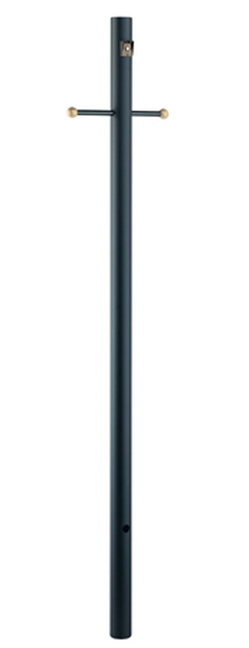 Matte Black Post With Photocell And Cross Arm from the Direct Burial Lamp Posts Collection