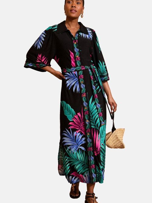 Love & roses Abito camicia blu / verde / rosa / nero