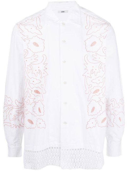 Graphic-print long-sleeve shirt - White
