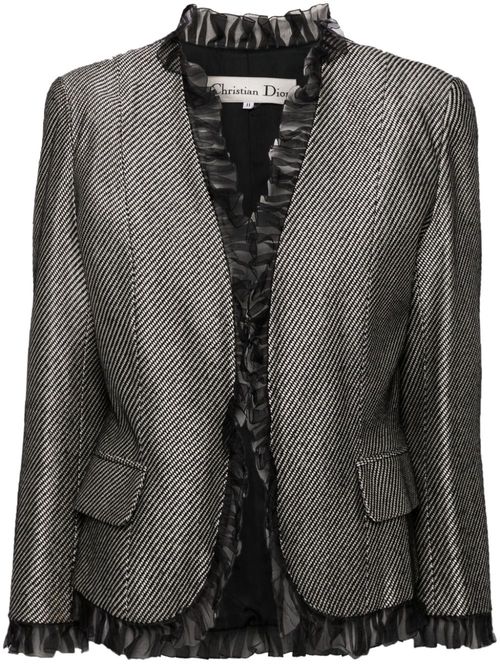 Houndstooth lace jacket - Black