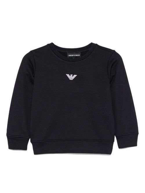 Emporio Armani Kids rubberised-logo sweatshirt - Blue