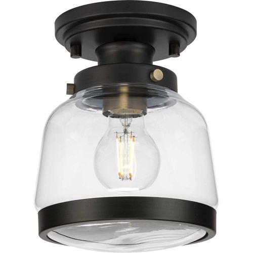 Antique Bronze One Light Semi-Flush Mount from the Judson Collection