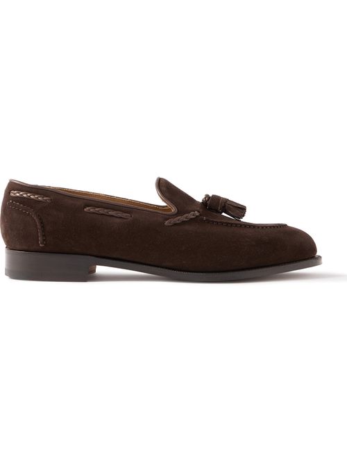 Belgravia Tasseled Leather-Trimmed Suede Loafers