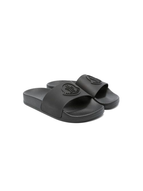 Basile embossed-logo slides - Black