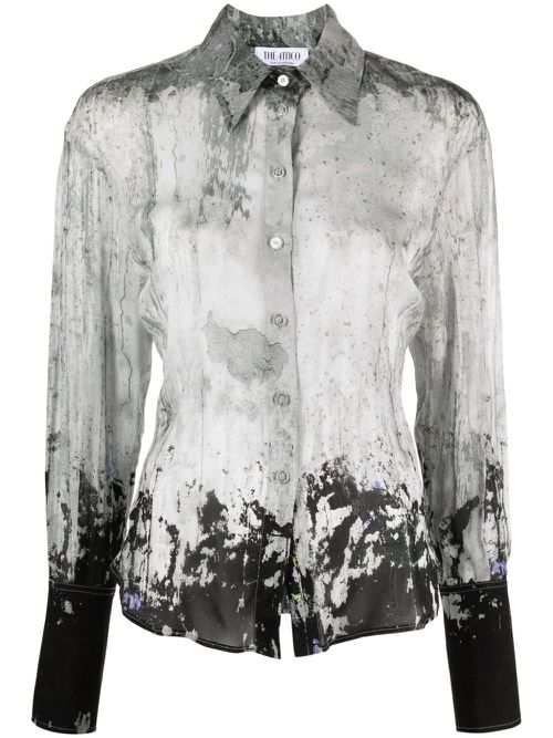 Lily abstract-print shirt - Grey