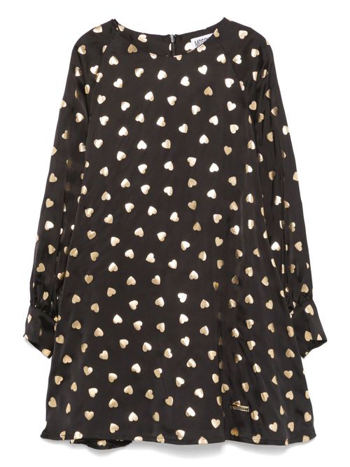 Heart-print dress - Black