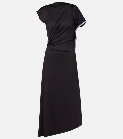 Draped asymmetric midi dress
