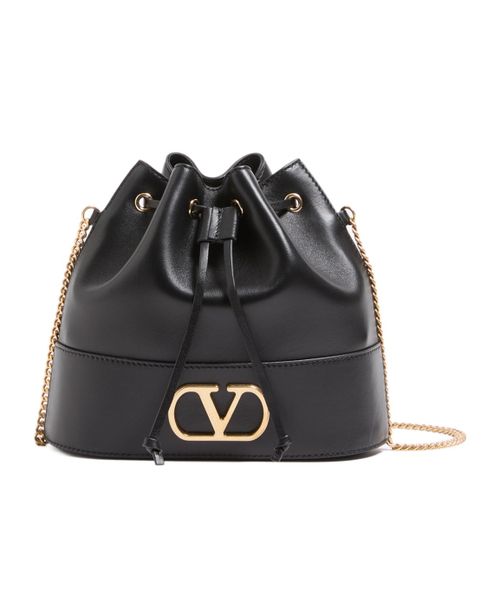 Mini VLogo signature bucket bag in nappa leather