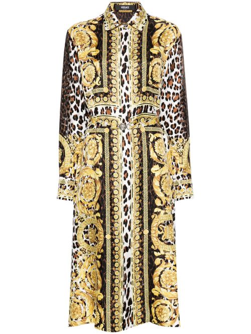 Wild Barocco Foulard shirt dress - Gold