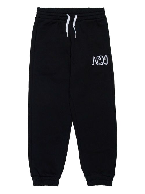 Nº21 Kids logo-patch track pants - Black