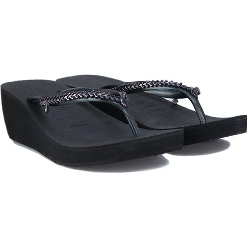 Havaianas Womens High Metal Grega Flip Flops in Black