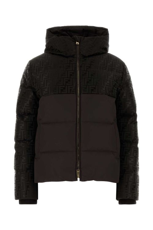 Jacquard Down Jacket — Black