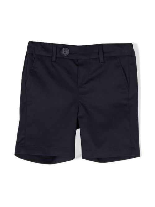 Mid-rise straight-leg shorts - Blue