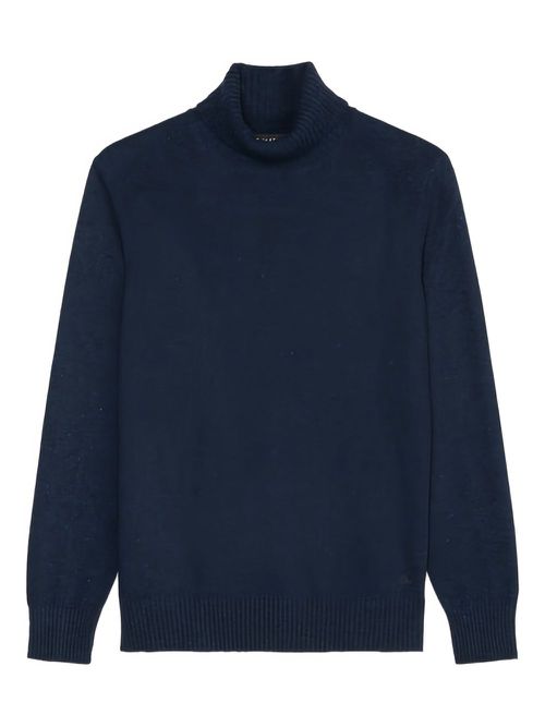 Ribbed turtleneck sweater - Blue