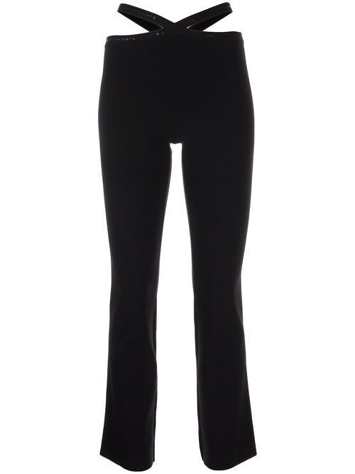 Criss-cross logo-trim leggings - Black