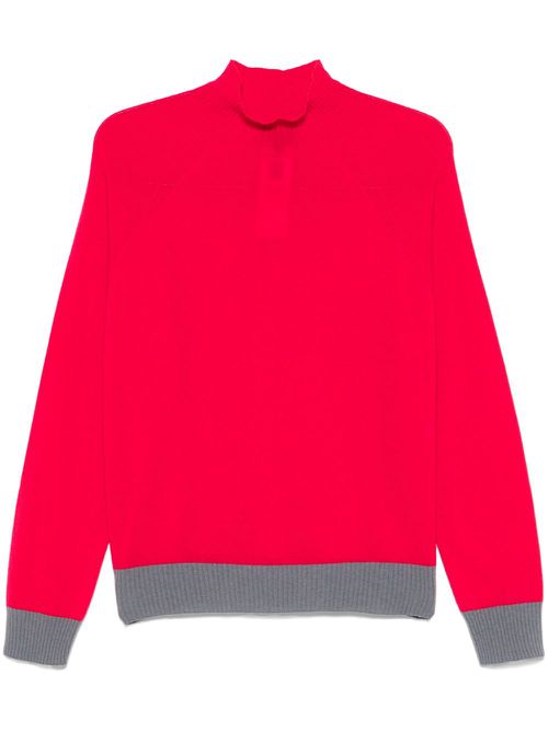 Contrast-trim sweater - Pink