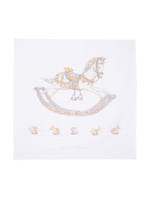 Toy-print organic-cotton blanket - White