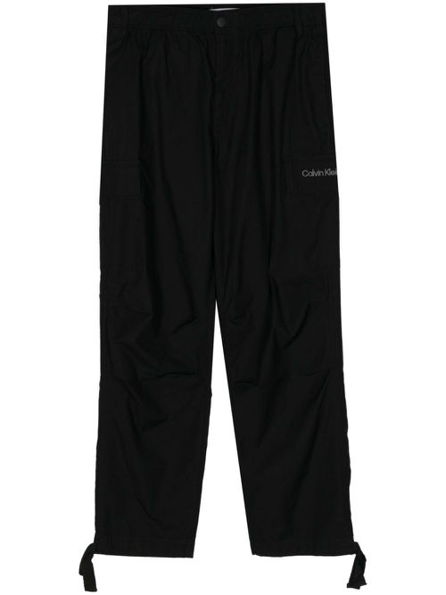 Essential elasticated-waist cargo pants - Black