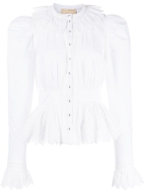 Brigitte peplum-hem blouse - White