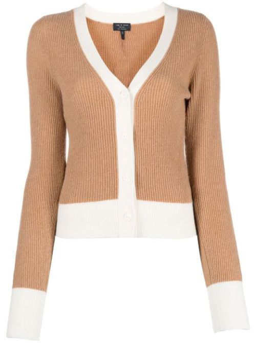 Ribbed cashmere cardigan