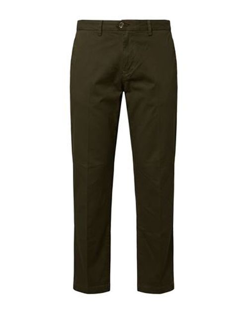 Man Pants Dark green Size 42 Cotton, Elastane