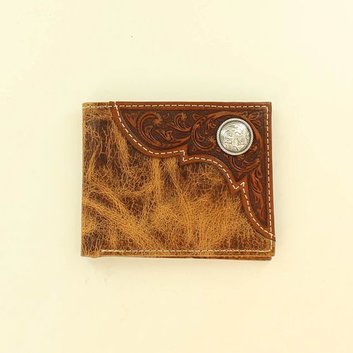 Men's Filigree Corner Bifold Wallet Bag in Brown, Size OS, by