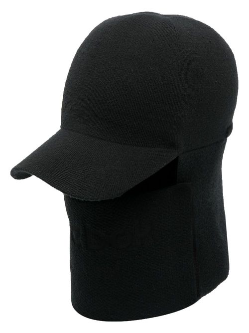 Knitted wool balaclava cap - Black