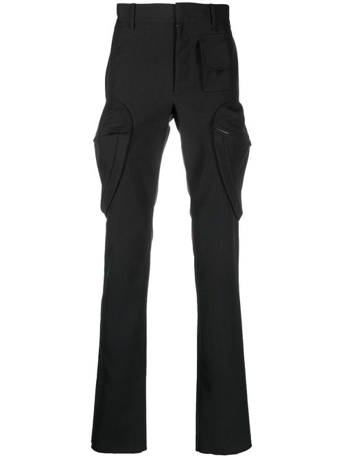 Slim-cut wool trousers - Black