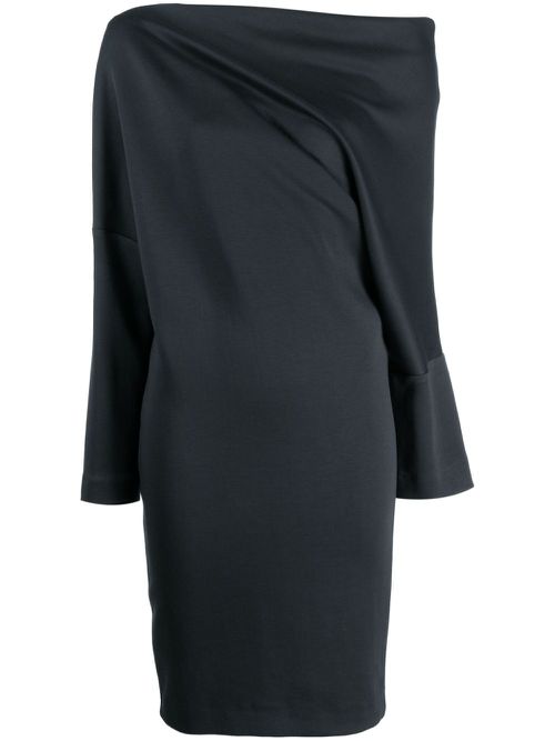 Asymmetrical boat neck dress - Grey