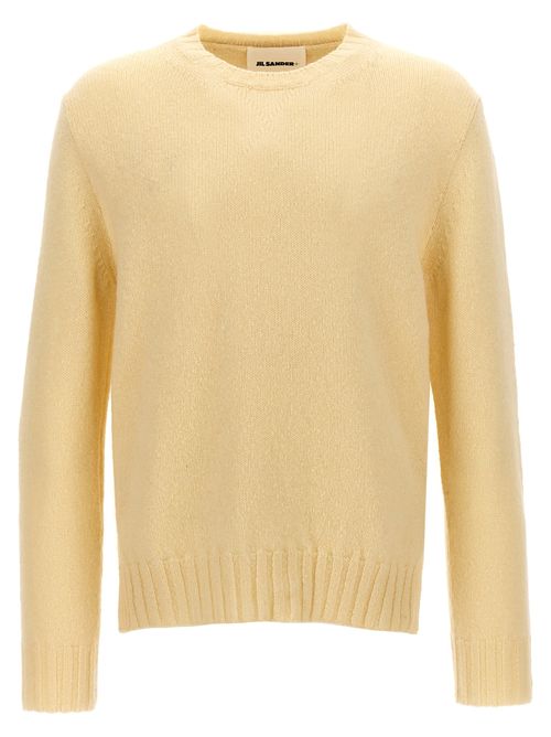 Wool-Blend Crew Neck Sweater — Beige