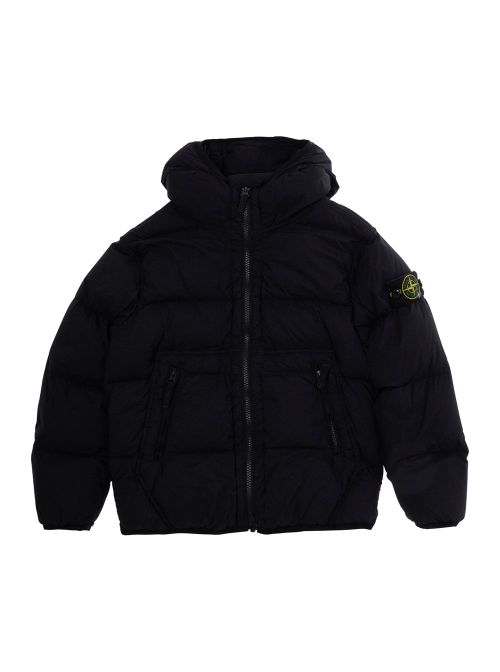 Padded Tech Fabric Down Jacket — Black