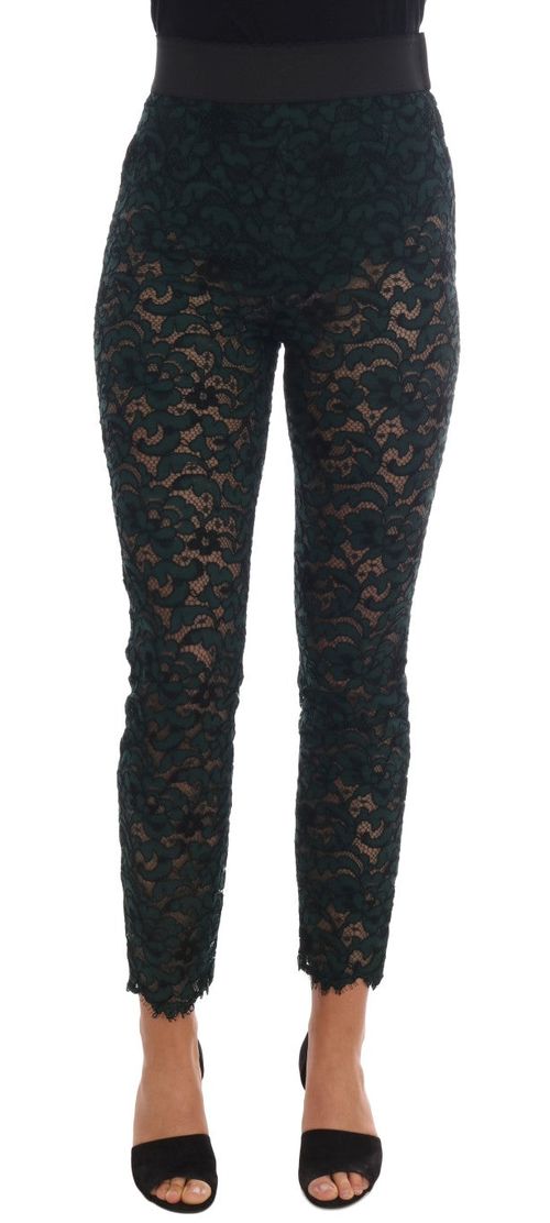 Floral Lace Trousers — Green