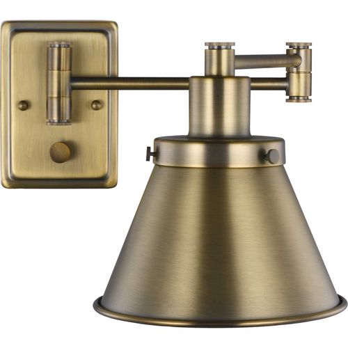 Vintage Brass Swing Arm Wall Lamp from the Hinton Collection