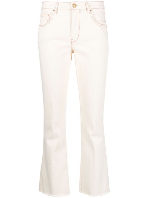 Mid-rise slight-flared cropped jeans - Neutrals