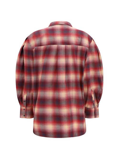 Cotton Flannel Plaid Shirt — Red