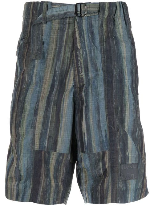 Woodland-print Bermuda shorts - Green