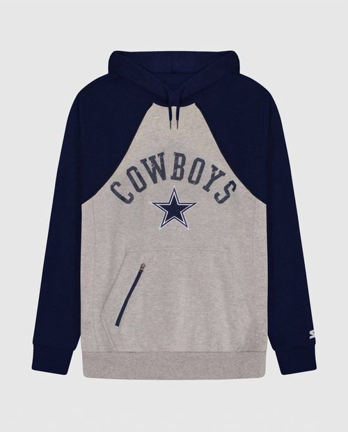 Men's Dallas Cowboys Front Zip-Pocket Hoodie In Grey