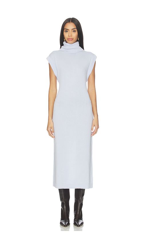SIMKHAI Sleeveless Turtleneck Dress in Blue Haze. S also in L