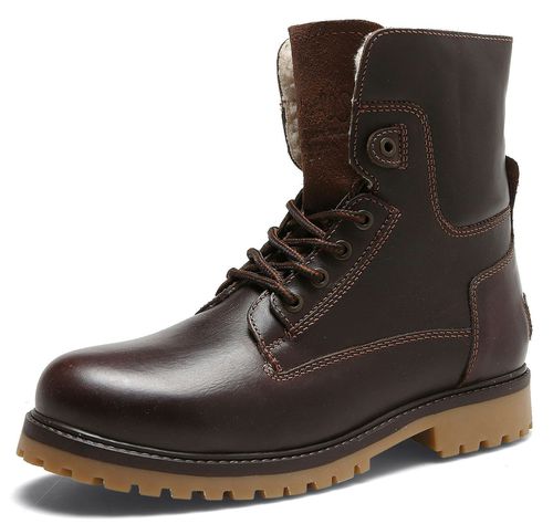 Wrangler Aviator Mens Hi Leg Lace Up Leather Warm Boots - Dark Brown Thunderlite